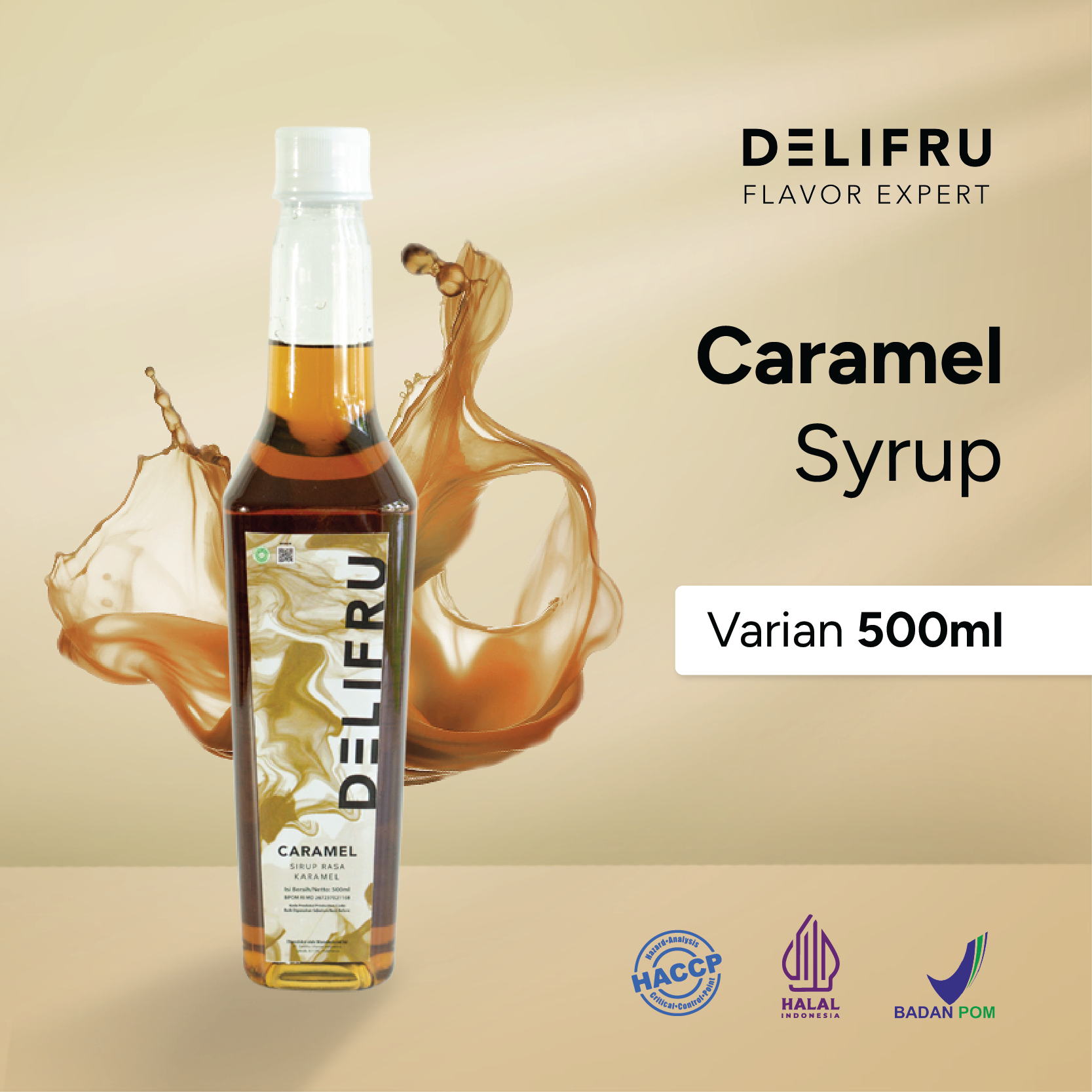 Caramel Syrup Delifru 500 ml - Sirup Karamel Premium