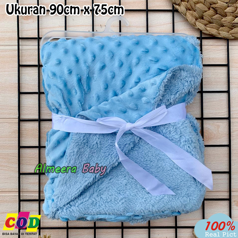 Selimut Bayi Tebal Selimut Bayi Double Fleece Ukuran 90 Cm x 75 Cm hadiah