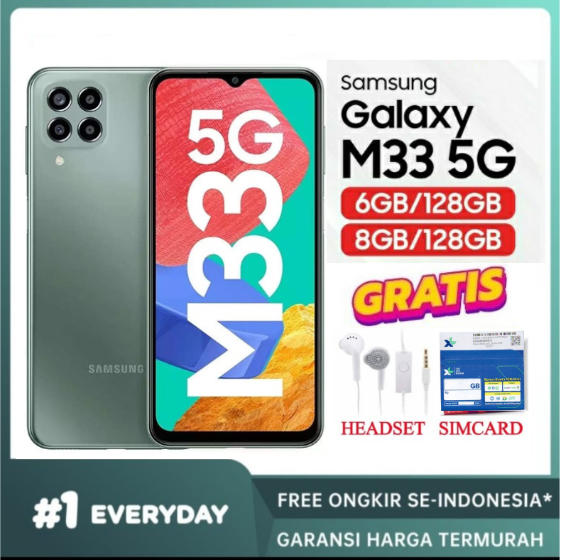 PROMO - Samsung Galaxy M33 5G 6/128 8/128 RAM 6 8 ROM 128 GB 6GB 8GB 128GB Harga 2,950,000 rupiah*Gratis Ongkir