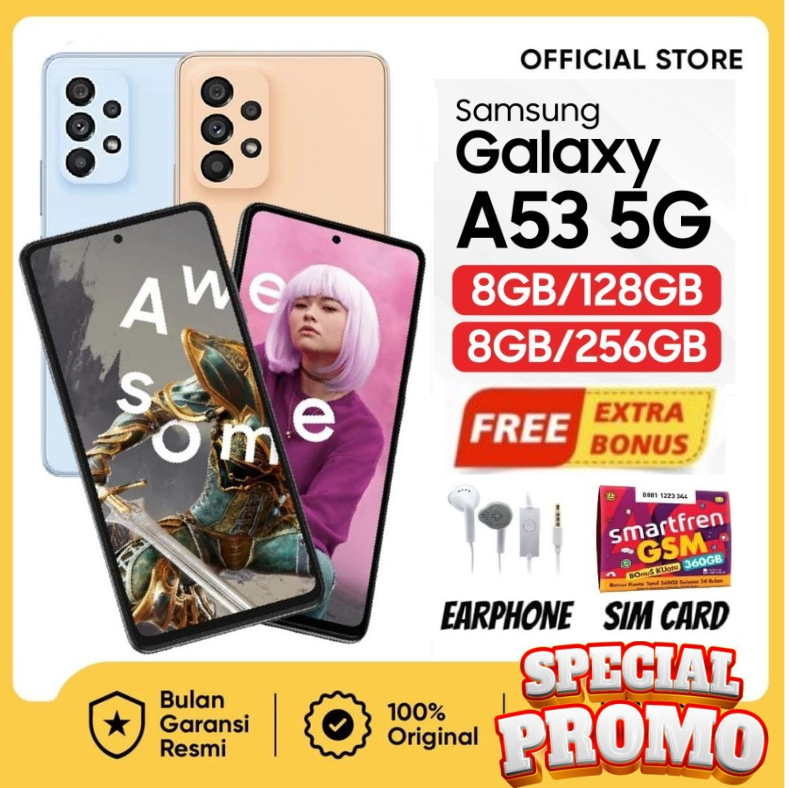 Hp Samsung Galaxy A53 5G NFC RAM 8/128 8/256 Garansi Sein - Resmi Toko Harga  3,224,000 Ringgit*Penghantaran Percuma