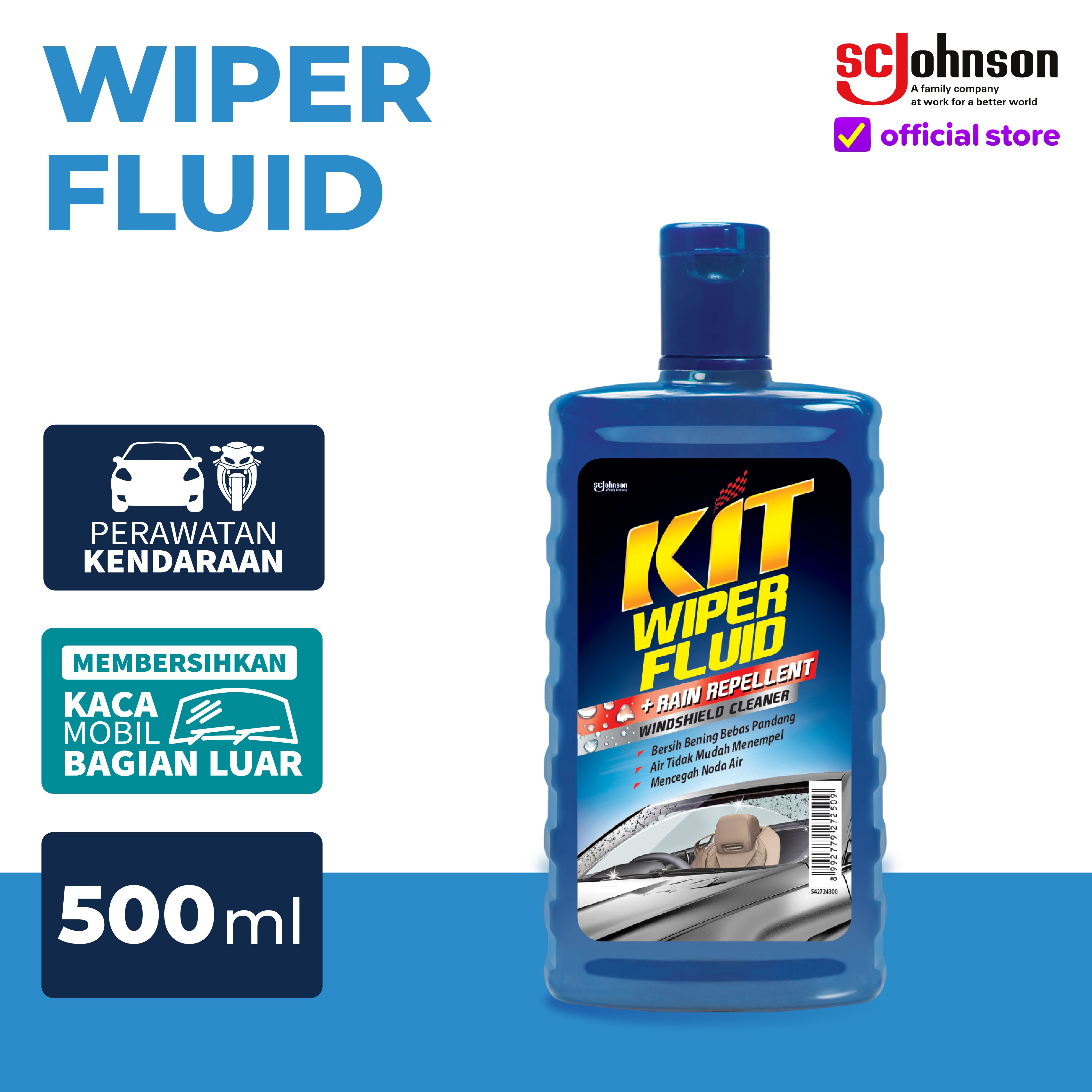KIT Wiper Fluid Pembersih Kaca Mobil 500ml Harga 15,106 rupiah*Gratis Ongkir