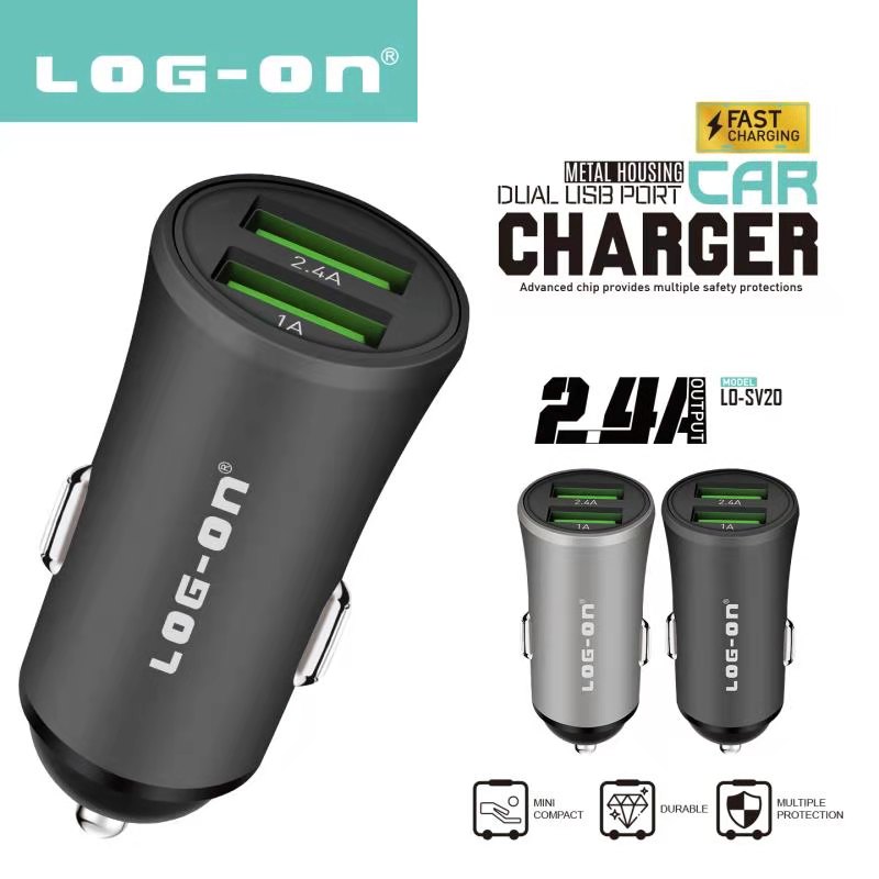 Charger MOBIL atau MOTOR SV20 2.4A LOG-ON FAST CHARGING Harga 48,265 rupiah*Gratis Ongkir