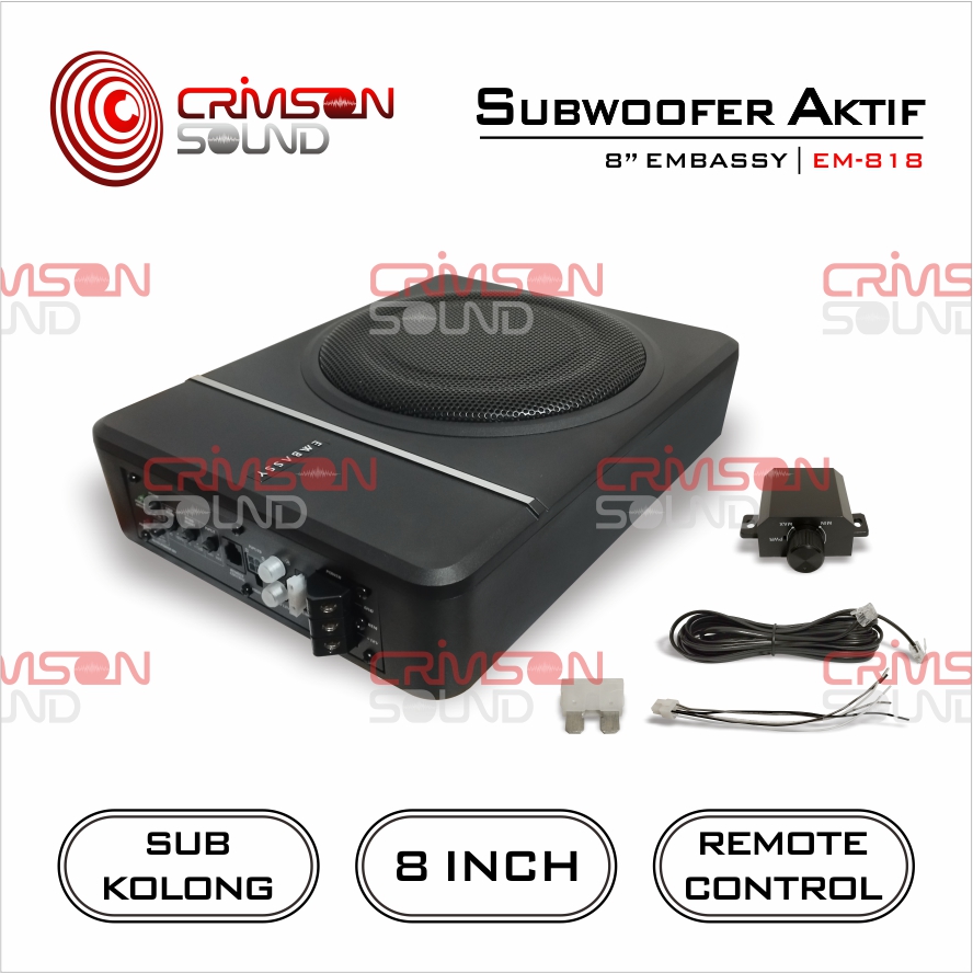 SUBWOOFER KOLONG 8 Inch PREMIUM EMBASSY EM - 818 Harga 1,035,000 rupiah*Gratis Ongkir