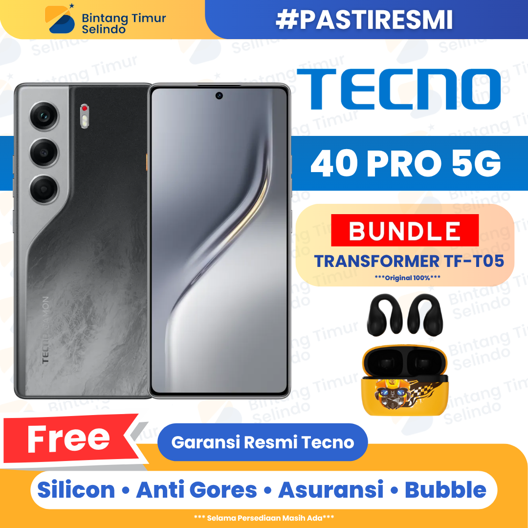 Tecno Camon 40 Pro 5G 8/256GB - Garansi Resmi 1 Tahun Harga  3,709,000 Ringgit*Penghantaran Percuma