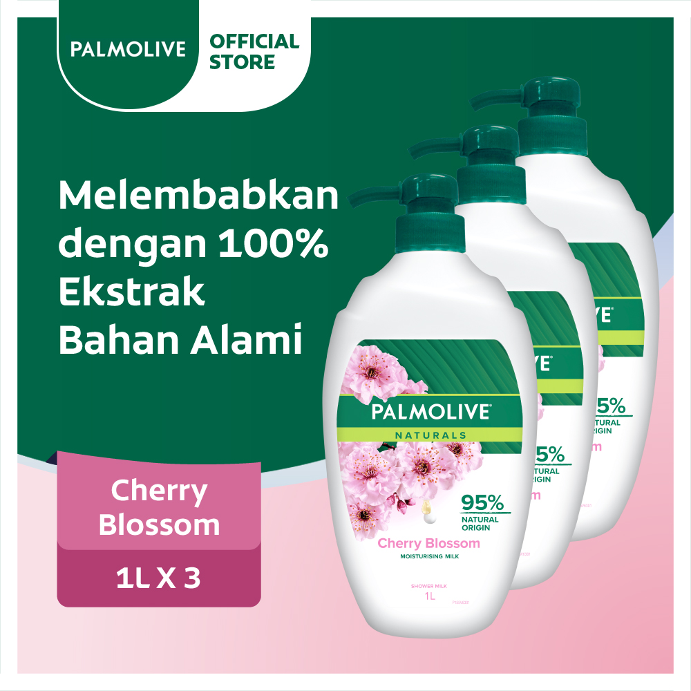 Palmolive Milk & Cherry Sabun Mandi Susu 1L - Isi 3 Harga 167,400 rupiah*Gratis Ongkir