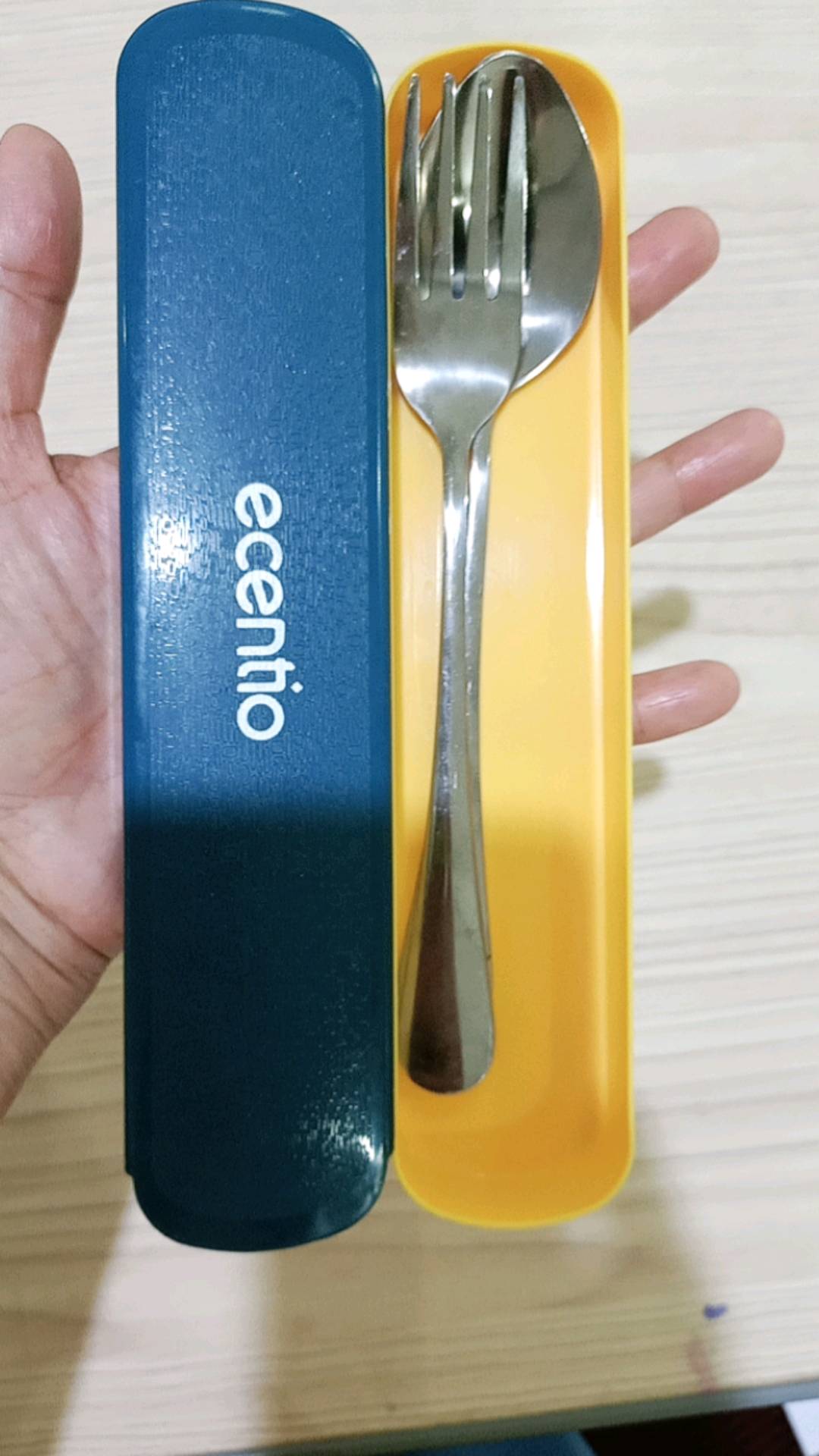 ecentio Stainless Steel Set 2 pcs Peralatan Makan Sendok Garpu set alat makan Makan Dengan sendok&garpu