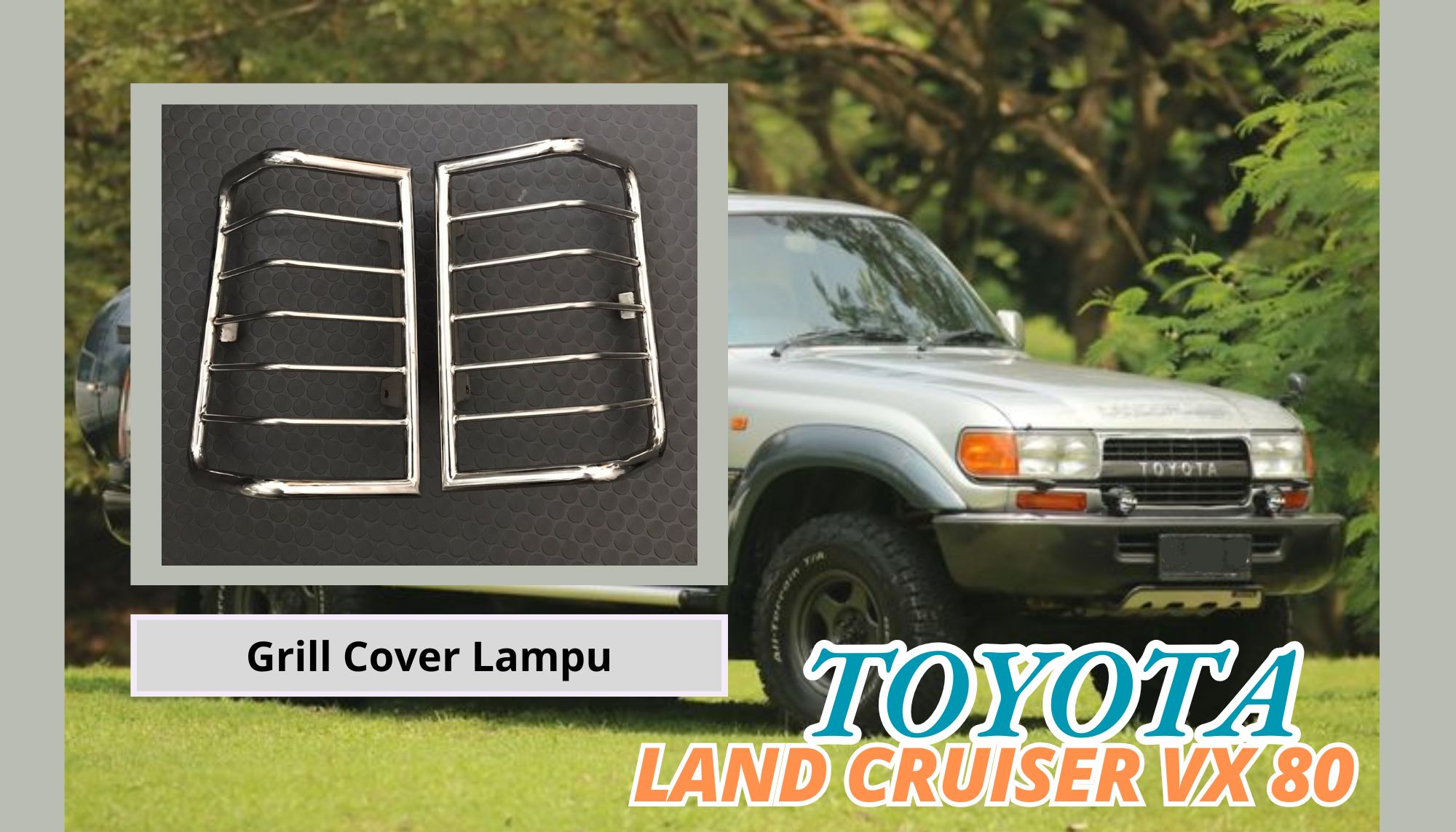 Cover Lampu Belakang Lamp Guard Chrome Toyota Land Cruiser VX80 Harga 845,500 rupiah*Gratis Ongkir
