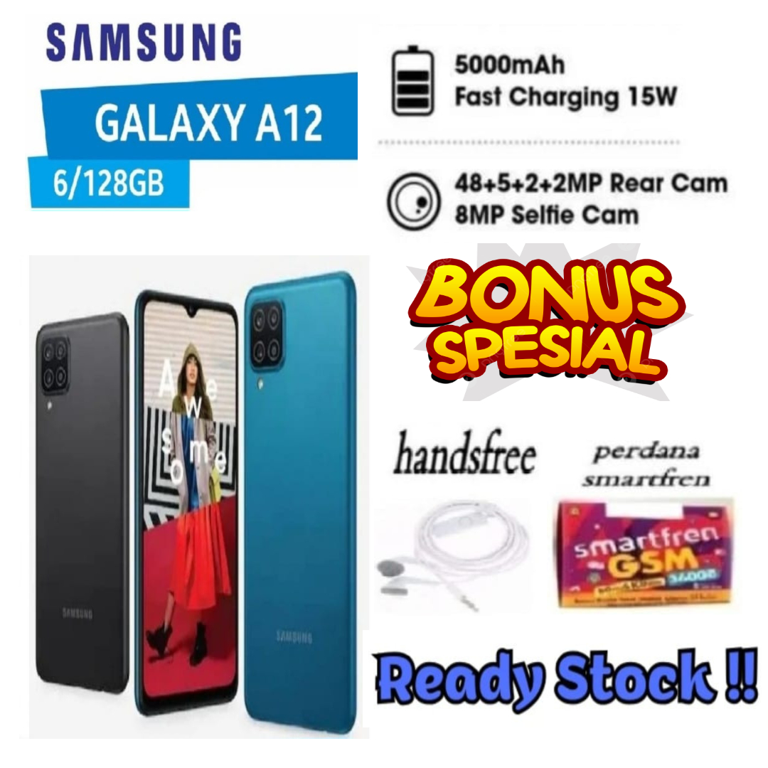 Samsung Galaxy A12 6/128GB 4/128GB GARANSI Harga 1,500,000 rupiah*Gratis Ongkir