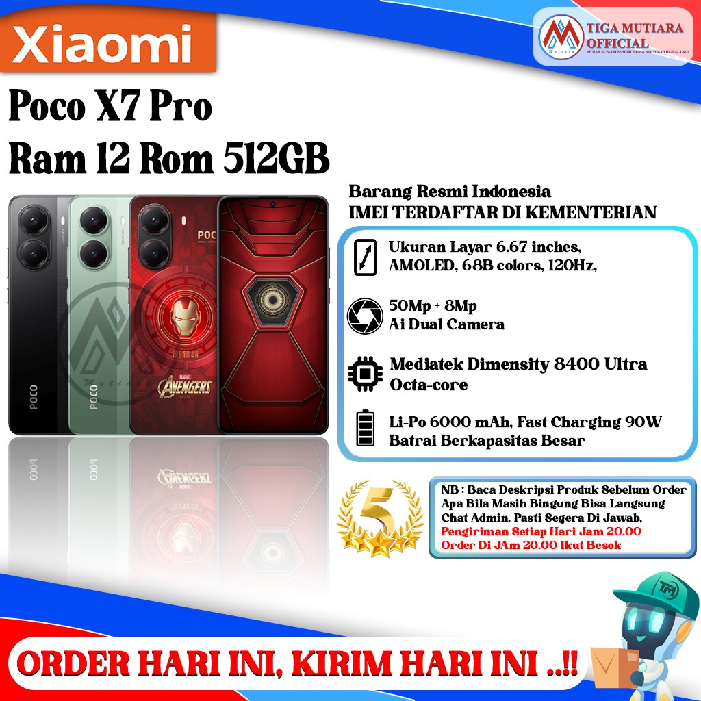 Xiaomi Poco X7 Pro Ram 12 Rom 512GB Harga  4,699,000 Ringgit*Penghantaran Percuma