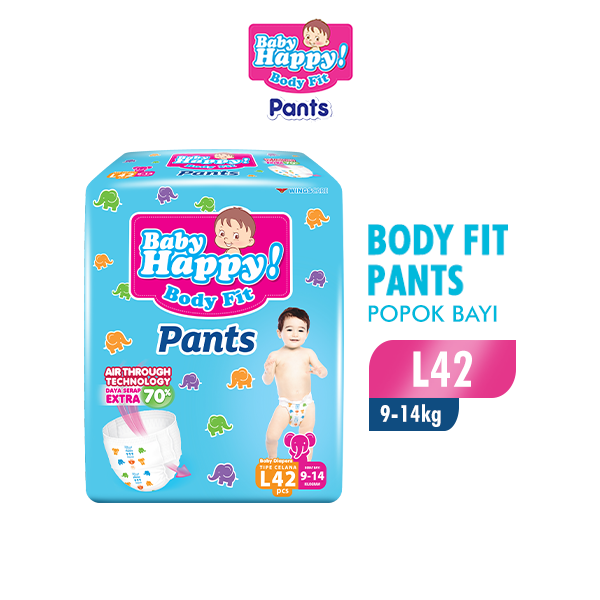 Baby Happy Pants L42 - Popok Celana Sekali Pakai Harga  60,600 rupiah*Gratis Ongkir
