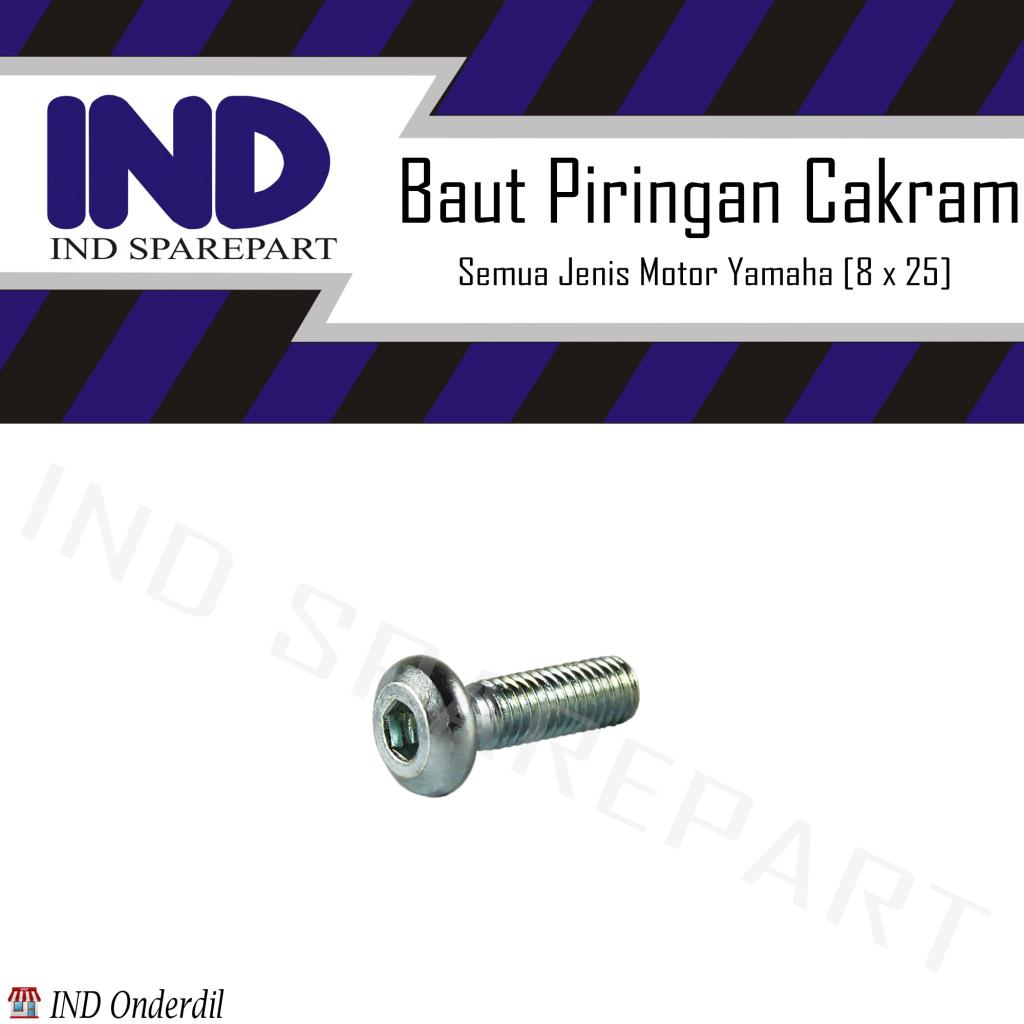 Baut-Baud Piringan Cakram 8x25 Yamaha Mio/Jupiter MX-Z/Vega ZR-R/Nouvo/NMax/X-Ride/Soul GT/RX King Harga 2,540 rupiah*Gratis Ongkir