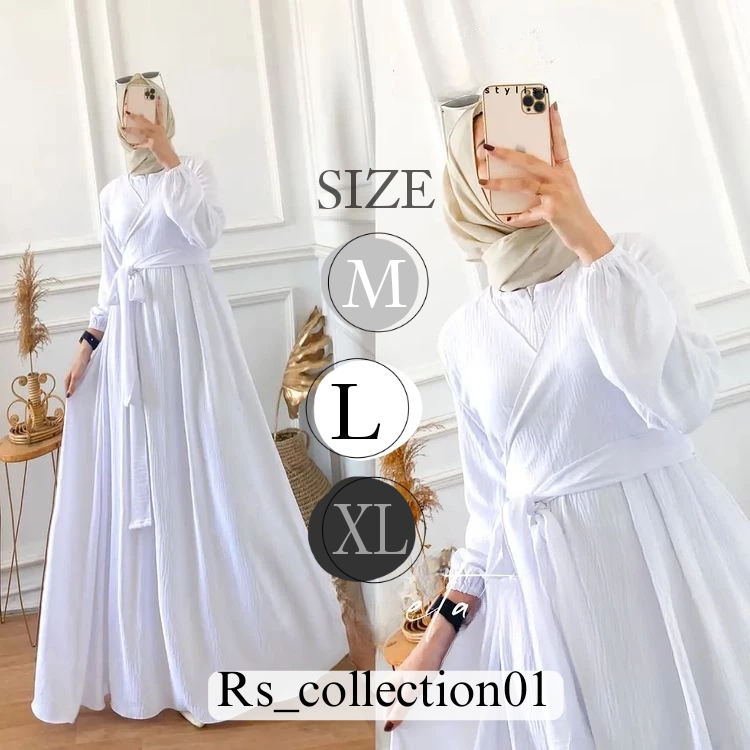 long dress putih lengan panjang Jual DRESS PUTIH BRUKAT PANJANG / LONG DRESS ICHA SIZE M L XL XXL / MAXY  DRESS KOREA / GAUN PESTA MEWAH ELEGANT - Putih, M - Kab. Bogor - Albek