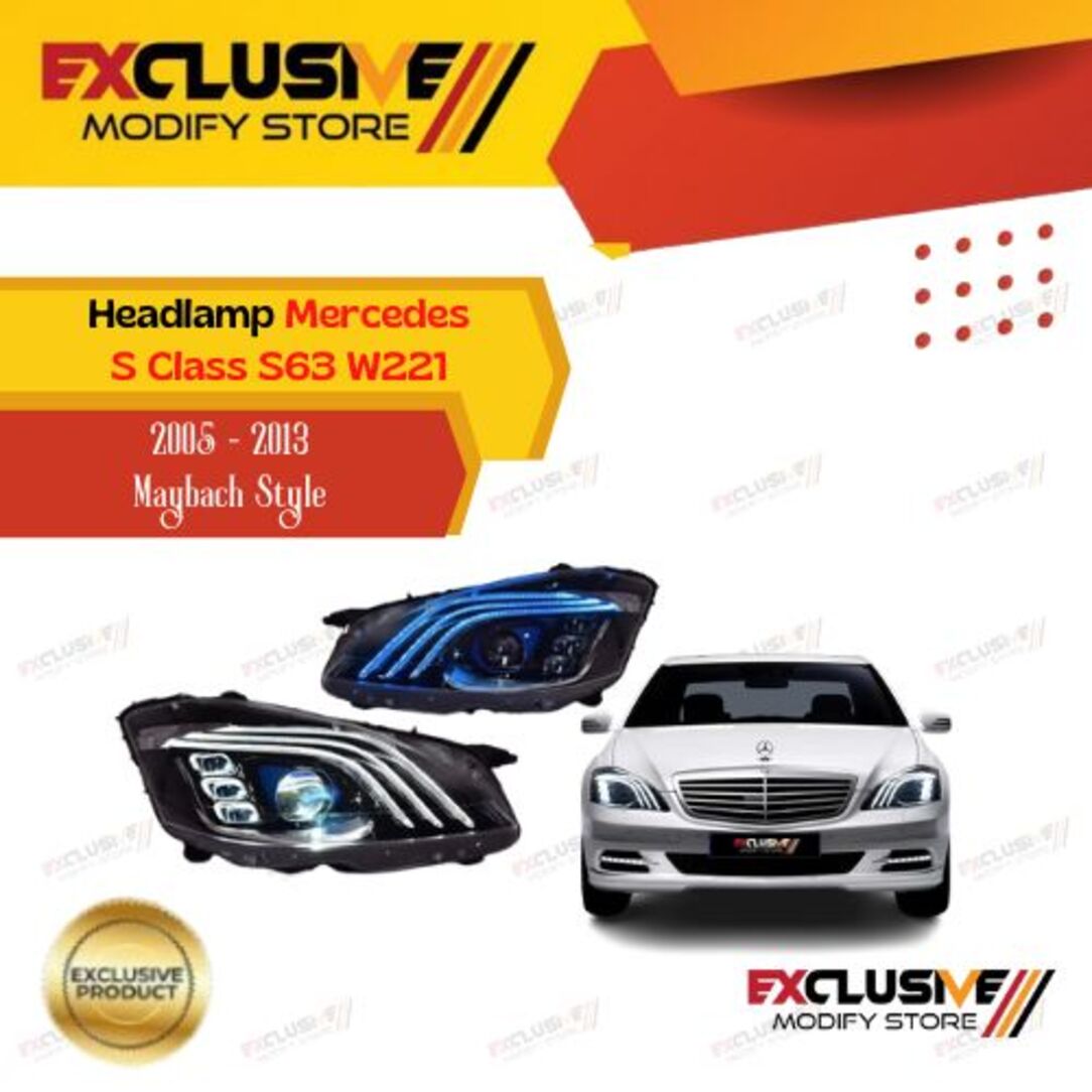 Mercedes S class S63 W221 (05-13) headlamp Model Maybach style W222 Harga  25,000,000 Ringgit*Penghantaran Percuma