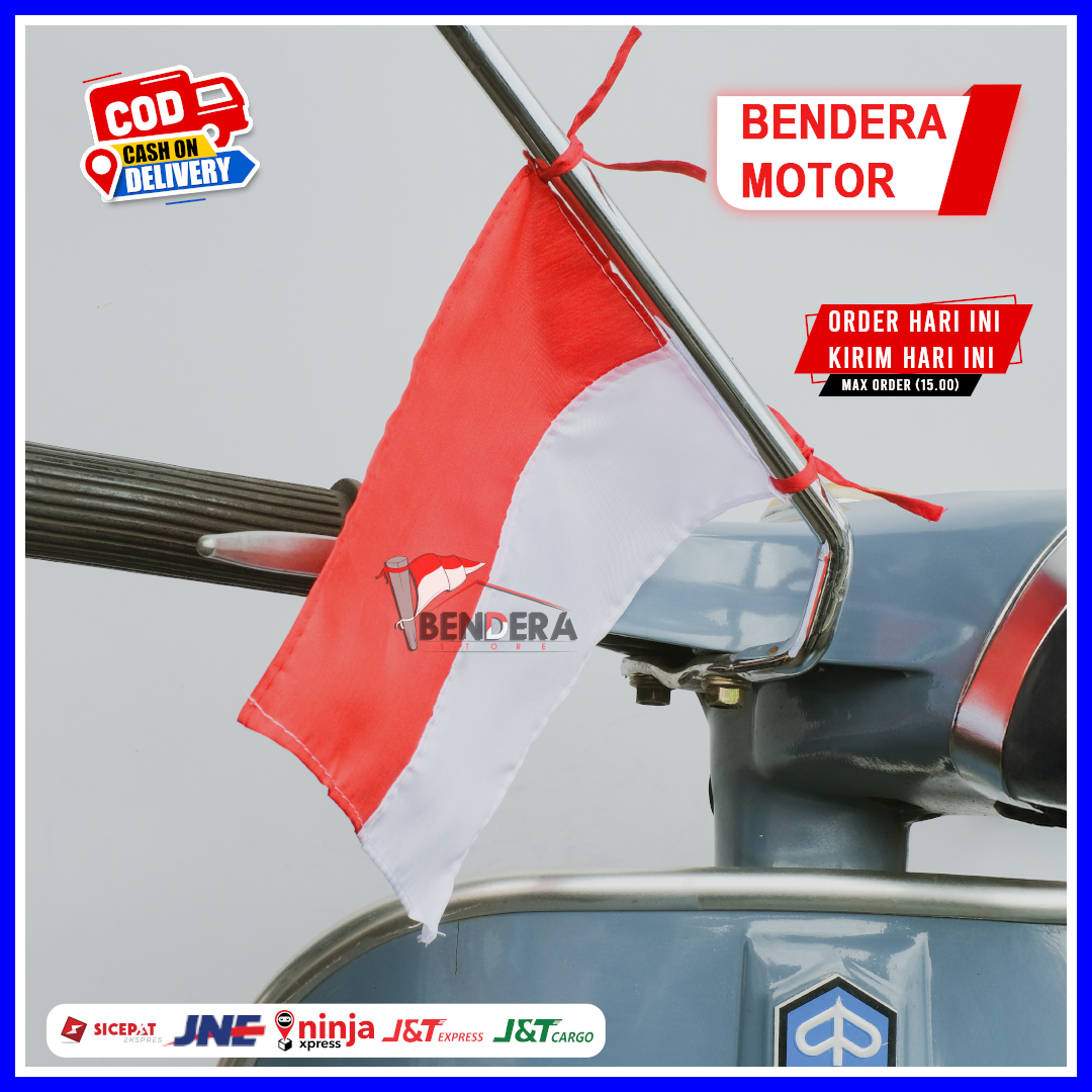 BENDERA MOTOR MERAH PUTIH Harga 1,500 rupiah*Gratis Ongkir