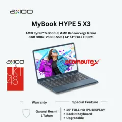 LAPTOP AXIOO MYBOOK HYPE 5 iAMD X3-R5 3500U 8GB/256GB SSD NVME 14" INCH DOS/ NO OS ORIGINAL - GARANSI RESMI