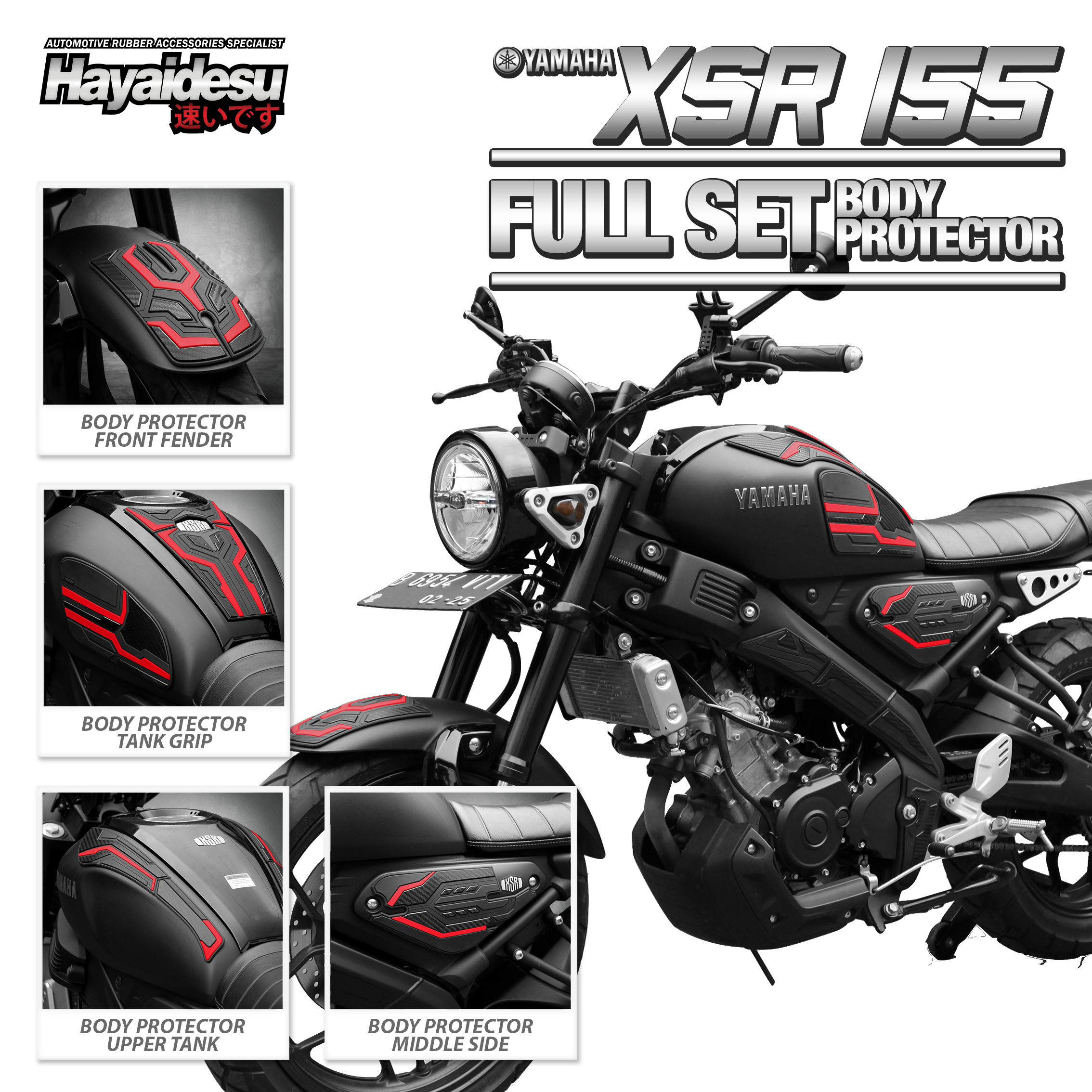 Hayaidesu Body Protector XSR 155 Full Set Cover Harga 664,200 rupiah*Gratis Ongkir