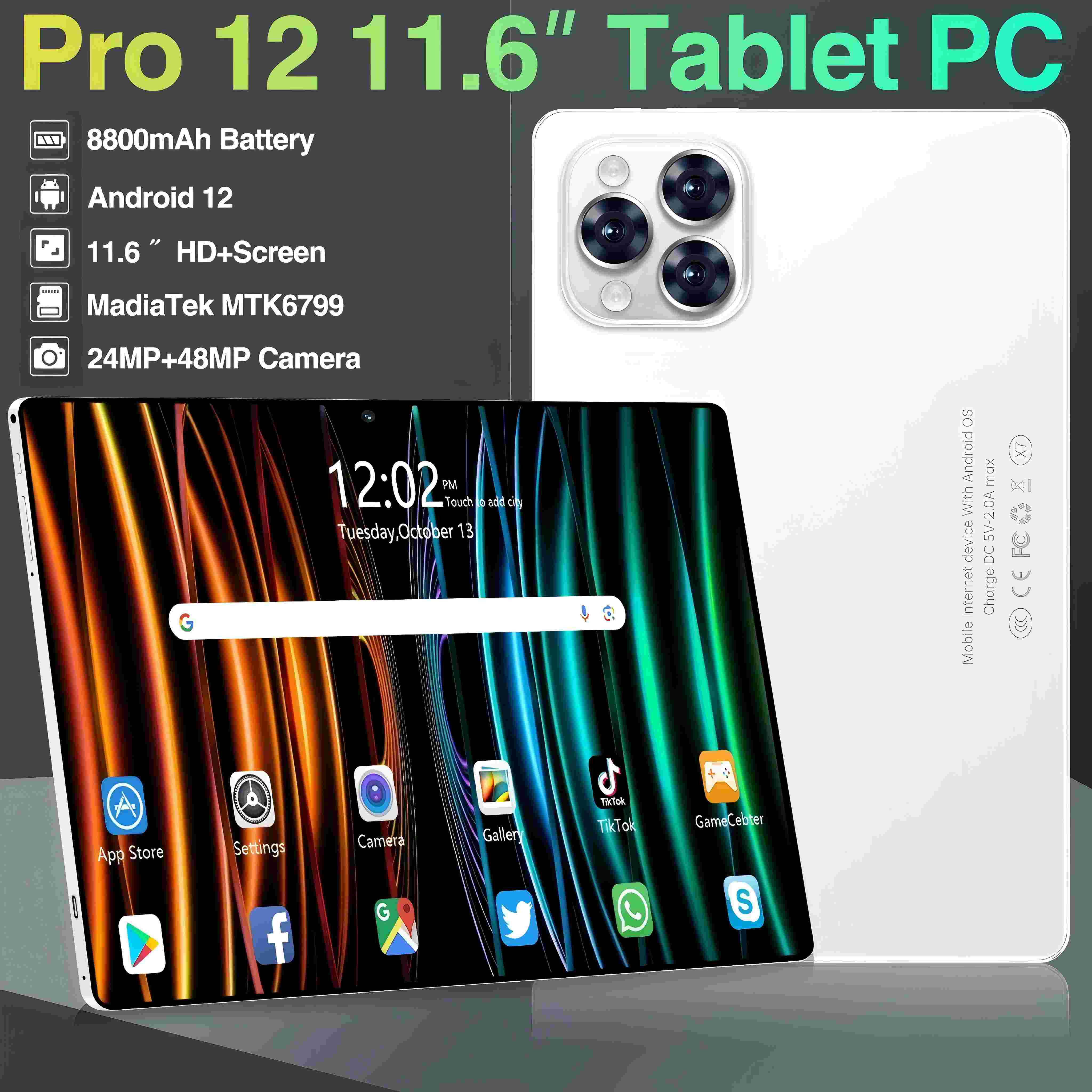 【Can co】original new Pro12 tab pad 11.6 inch 5G Android tablet 120Hz tablet PC 16GB/512GB clearance trade tab 12 cheap promo New HD Android dual card camera new original product official promo warranty learning gaming tablet Harga 899,990 rupiah*Gratis Ongkir