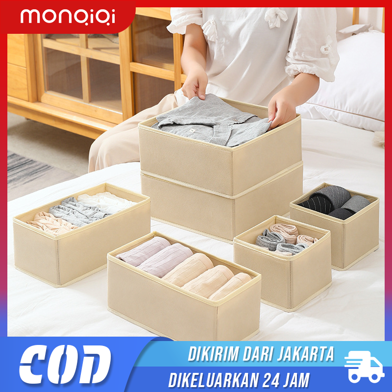 6 buah 1 set kotak penyimpanan, kotak penyimpanan pakaian dalam, alat penyimpanan pakaian, kotak penyiβ¦