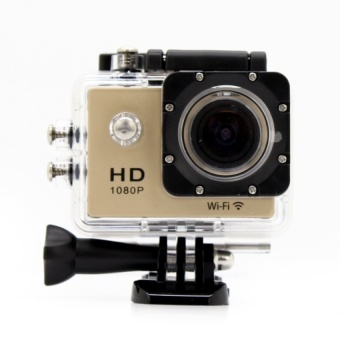 1080P HD 30M Remote Wifi Sports DV Waterproof Action Camera Cam DVR camcorder Golden - intl  