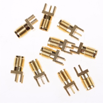 Gambar 10pcs SMA Female Jack PCB Edge Mount Solder 0.062   RF AdapterConnector   intl