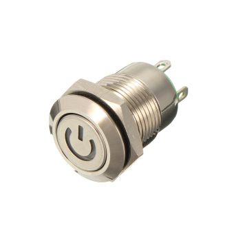 Gambar 12V 2A 9.5mm LED Metal Cap Power Momentary Horn Push Button SwitchCar Modified  intl