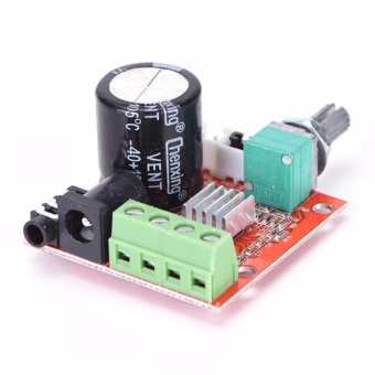 Gambar 12V Mini Hi Fi PAM8610 Audio Stereo Amplifier Board 2X10W DualChannel D Class Useful Red 40mm*40mm*19mm   intl