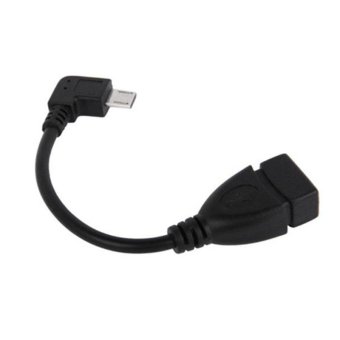 Gambar 13cm Micro USB Male to USB 2.0 AF Adapter Cable (Black)   intl