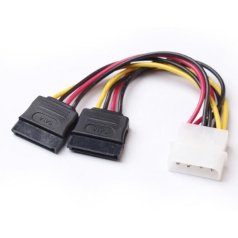 Gambar 15cm SATA Power Cable Splitter 4pin To 15pin Male Female Y HardDrive Cables   intl