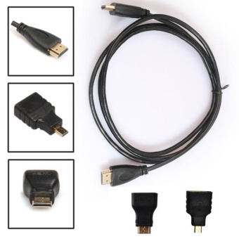 Gambar 1M 3in1 HDMI to HDMI Mini Micro HDMI Adaptor Cable Kit HD forTablet PC TV   intl