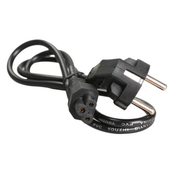 Gambar 1M EU 3 Prong 2 Pin AC Laptop Power Cord Adapter Cable Black   intl