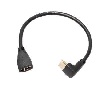 Gambar 1Pcs A male 90 Degree Up Angle To A Female Extension Cable 0.3MLong HDMI Cable   intl