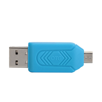 2-in-1 OTG Mikro SD Flash memori disebut TF Card Reader Micro USB 2.0 OTG untuk adaptor Android handphone tablet PC Komputer Biru