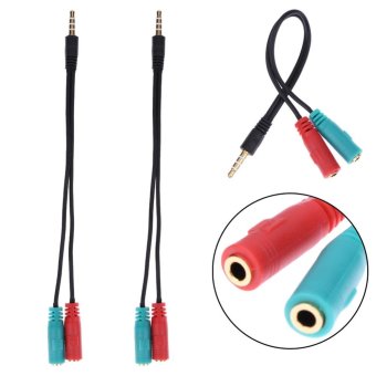2 In 1 Splitter 4 Pole 3.5mm Audio Headset To 2 Female JackHeadphone ( 2pcs) - Intl April 2018 - 4 2 in 1 Splitter 4 Pole 3.5mm Audio Headset to 2 Female JackHeadphone ( 2pcs) - intl - 4
