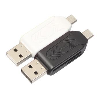 2 Pcs 2 In 1 Dual USB OTG Kartu TF SD Reader For Smartphone