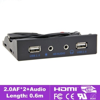 Gambar 2 port USB 2.0 3.5 inch Front Panel Data Hub with HD Audio OutputPort and Microphone Input Port   intl