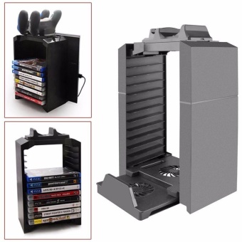 Gambar 2017 Multifunction Disk Storage Stand Kit Tower Console Stand withController Charging Dock for PS4 Slim Playstation 4 Slim PS4   intl