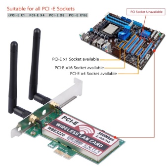 Gambar 2.4G 5G 300Mbps PCI e Dual Band AP Wireless WiFi WLAN Adapter intl