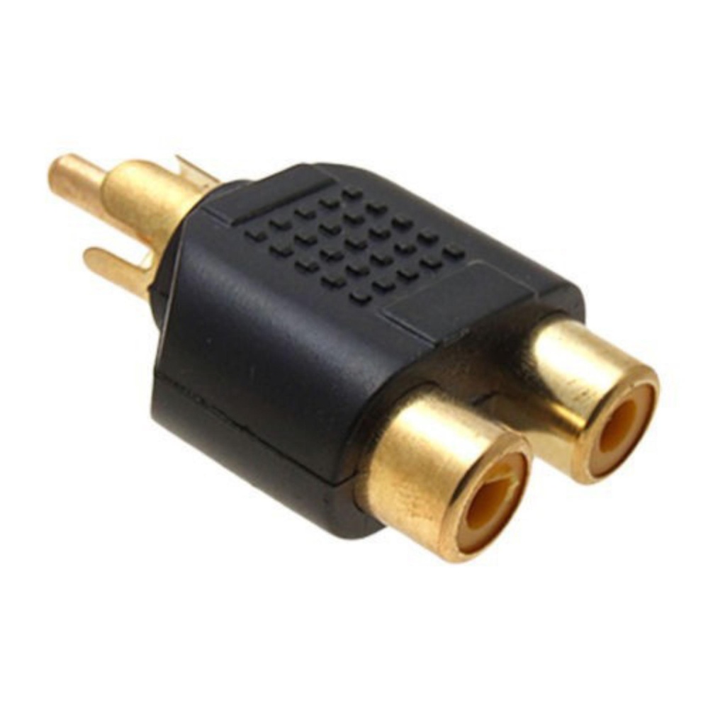 2pc Best Jack Audio RCA to 2x RCA Gold Splitter Split - CON-AV1RCAM2RCAF