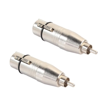 Gambar 2Pcs 3 Pin XLR Female to RCA Male Plug Audio Cable Cord MicrophoneAdapter   intl