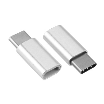 Gambar 2pcs Micro Android Female to USB 3.1 Type C Male Adapters(Silver)  intl