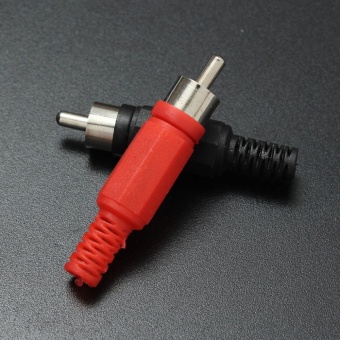 Gambar 2PCS Solder RCA Jack Audio Video Connectors Plastic Handle Male Balck+Red New   intl