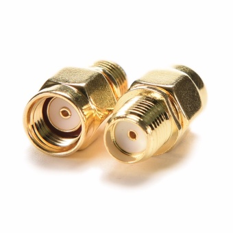 Gambar 2x RP SMA Female Jack to SMA Male Plug Straight RF Coaxial AdapterConnector   intl