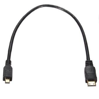Gambar 30CM 1Ft 1.4V Mini HDMI TypeC Male to Micro TypeD Male Adaptor Cord Cable For PC   intl