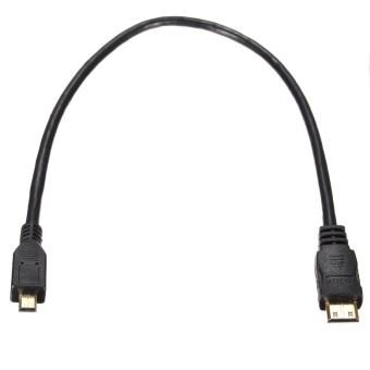 Gambar 30CM 1Ft 1.4V Mini HDMI TypeC Male to Micro TypeD Male Adaptor CordCable For PC intl