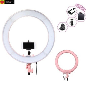 Gambar 30FOSOTO RL18 3200K 5600K 55W Video LED Dimmable Beauty RingLightStand Phone Adapter   intl