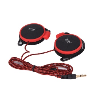 Gambar 3.5mm Ear Hanging Type Earphone Super Bass Headset With Mic For Mobile Phone Red   intl