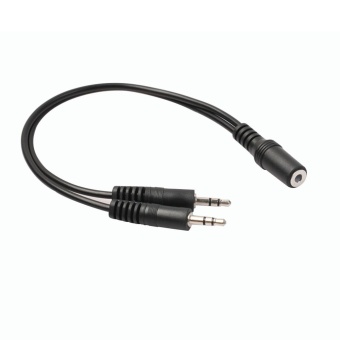 Gambar 3.5mm Female To 2 3.5mm Male Stereo Splitter Cable ForMicrophone PC Audio   intl