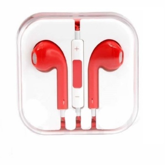 Gambar 3.5mm In Ear Remote Microphone Earphone Headphone Headset foriPhone (Red)   intl