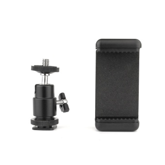 360° Ball Head Hot Shoe Adapter Mount Phone Clip Holder