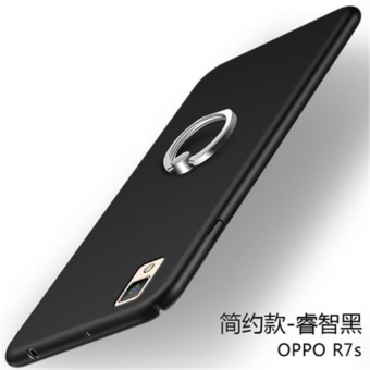 Gambar 360 degrees Ultra thin PC Metal Ring Hard case phone case for OPPOR7S Black intl